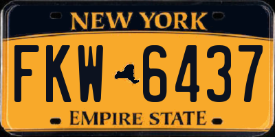 NY license plate FKW6437