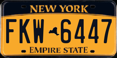 NY license plate FKW6447