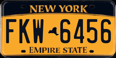 NY license plate FKW6456
