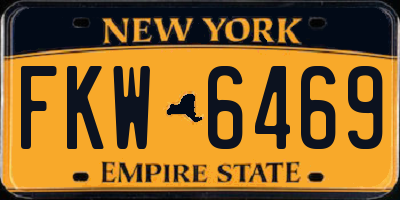 NY license plate FKW6469