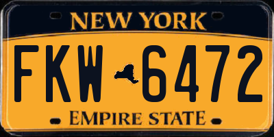 NY license plate FKW6472