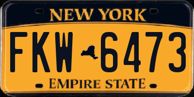 NY license plate FKW6473