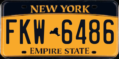NY license plate FKW6486