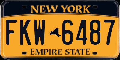 NY license plate FKW6487