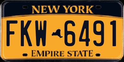 NY license plate FKW6491