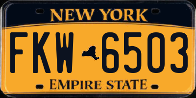 NY license plate FKW6503