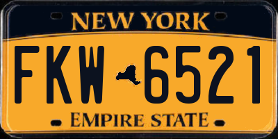 NY license plate FKW6521