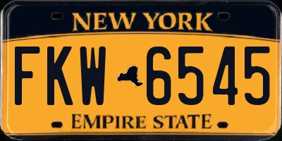 NY license plate FKW6545