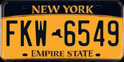NY license plate FKW6549