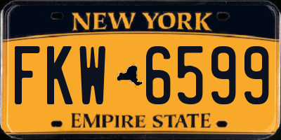 NY license plate FKW6599