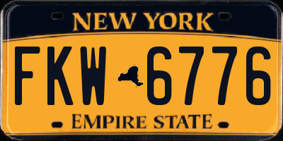 NY license plate FKW6776