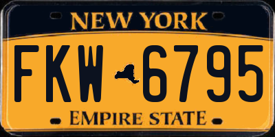 NY license plate FKW6795