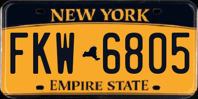 NY license plate FKW6805
