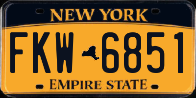 NY license plate FKW6851