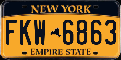 NY license plate FKW6863