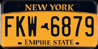 NY license plate FKW6879