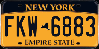 NY license plate FKW6883