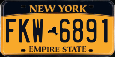 NY license plate FKW6891