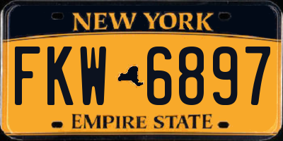 NY license plate FKW6897