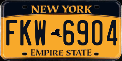 NY license plate FKW6904
