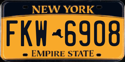 NY license plate FKW6908
