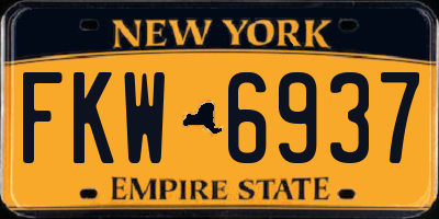 NY license plate FKW6937