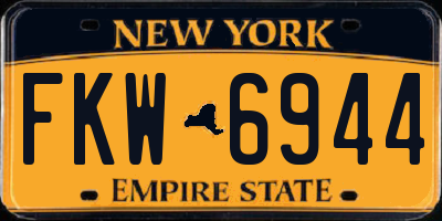 NY license plate FKW6944