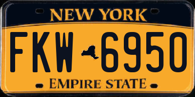 NY license plate FKW6950