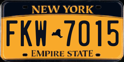 NY license plate FKW7015
