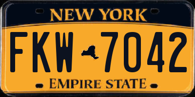 NY license plate FKW7042
