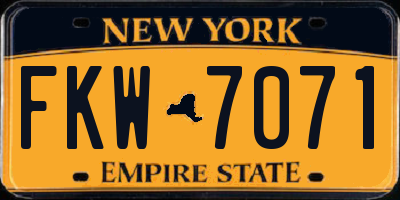 NY license plate FKW7071