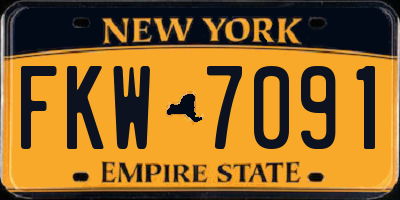 NY license plate FKW7091