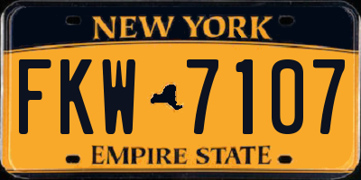 NY license plate FKW7107