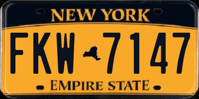 NY license plate FKW7147