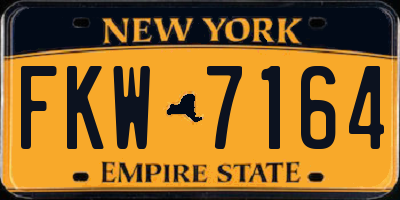 NY license plate FKW7164