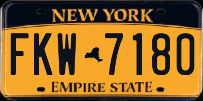 NY license plate FKW7180