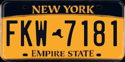 NY license plate FKW7181
