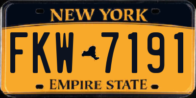 NY license plate FKW7191