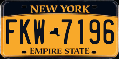 NY license plate FKW7196