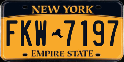 NY license plate FKW7197