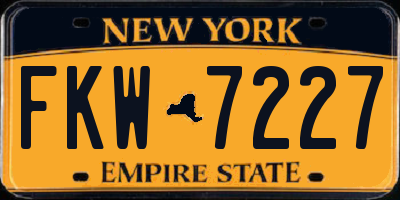 NY license plate FKW7227