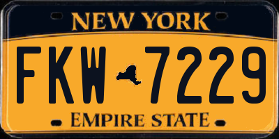 NY license plate FKW7229