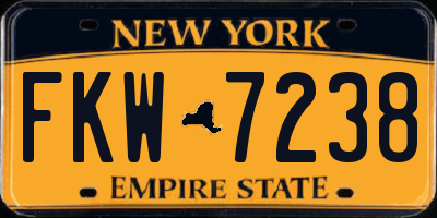 NY license plate FKW7238