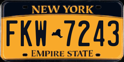 NY license plate FKW7243