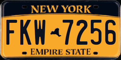 NY license plate FKW7256