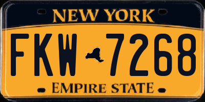 NY license plate FKW7268