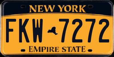 NY license plate FKW7272