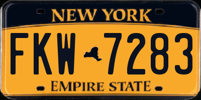NY license plate FKW7283