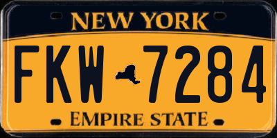 NY license plate FKW7284