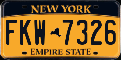 NY license plate FKW7326
